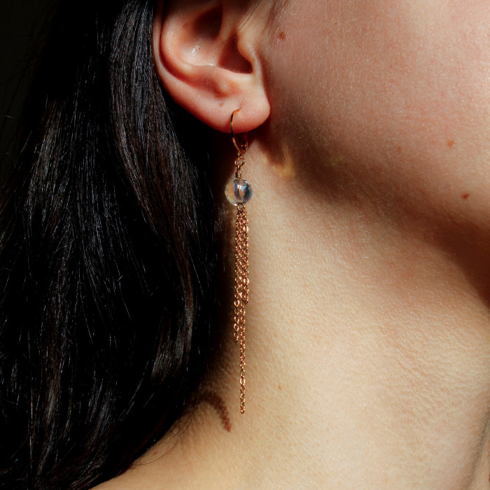 Náušnice krištáľ Aura | Oceľ