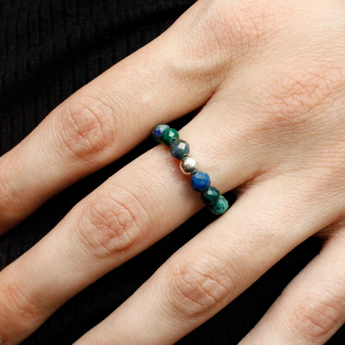 Prsteň Azurit-Malachit (veľkosť 50,54)