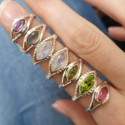 Strieborný prsteň Ametyst (52)