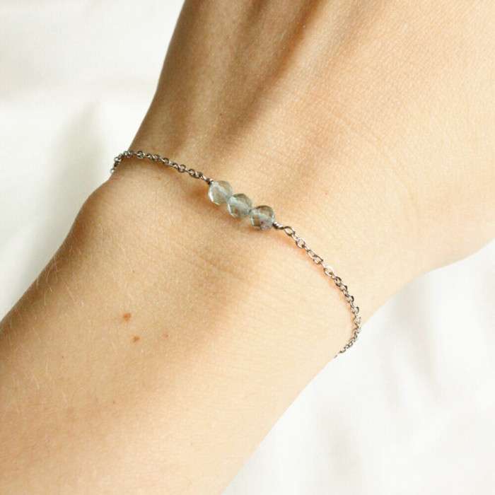 Náramok Fluorit s oceľou | Denael | Kamienok