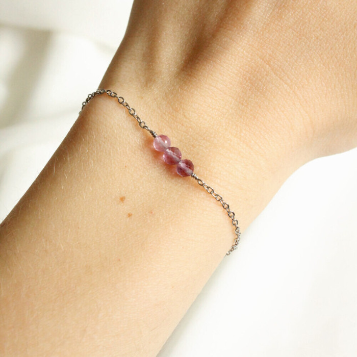 Náramok Fluorit s oceľou | Denael | Kamienok