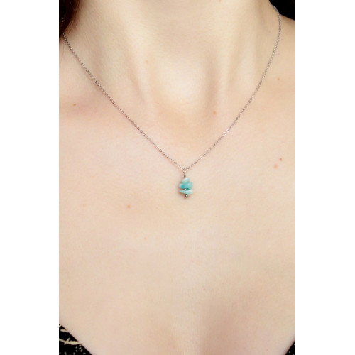 Náhrdelník Larimar | Oceľ | Denael | Kamienok