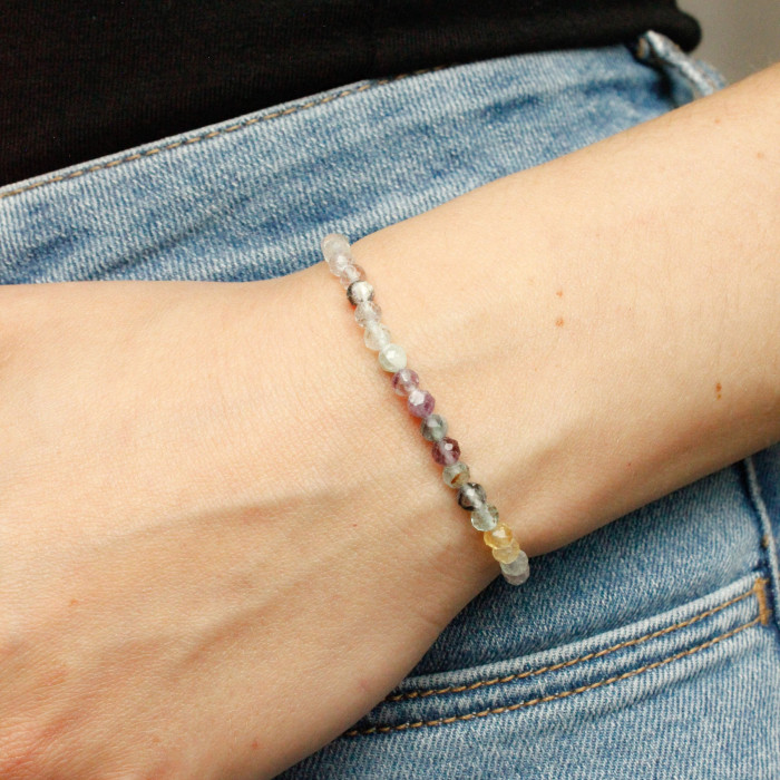 Náramok Fluorit 4mm fazetovaný